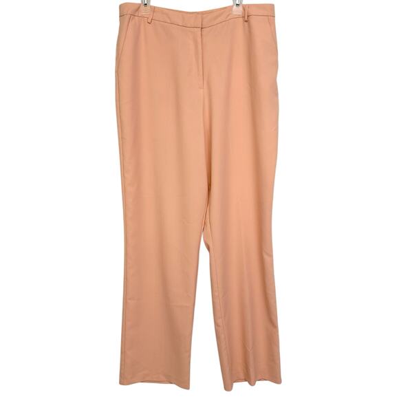 ASOS Tall High Waist Trousers Peach Pink Straight Leg Dress Pants Size 14 Long - Picture 2 of 11